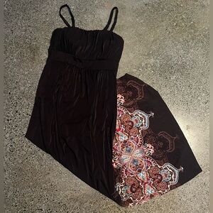 Soma Maxi dress with removable straps and built-in bra in chocolate